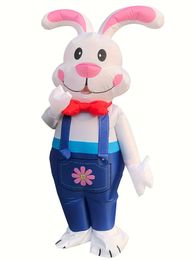 Costume gonflable de lapin décontracté pour hommes, costumes de cosplay d'Halloween pour le carnaval de la fête