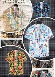 Camisa suelta casual para hombres Peacha Hawaii playa digital 3D playa