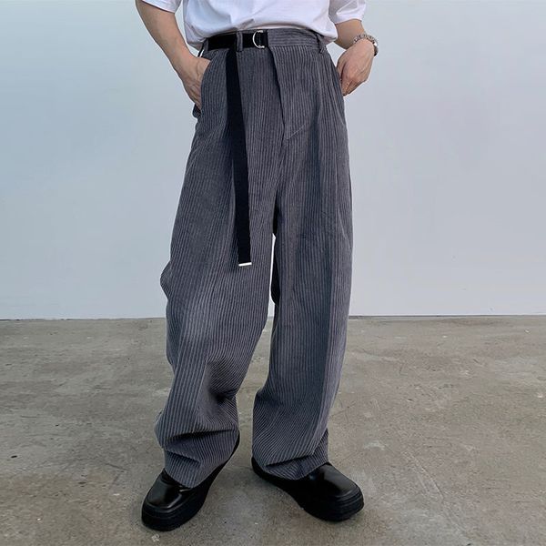 Pantalones cálidos informales de gran tamaño para hombre, moda de invierno 2020, pantalones rectos holgados de pana para mujer, pantalones de calle