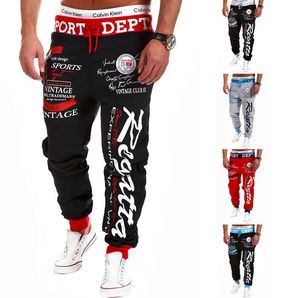 Heren Casual Broek Trekkoord Elastische Taille Letter Print Losse sweatpants HIP-HOP-broek