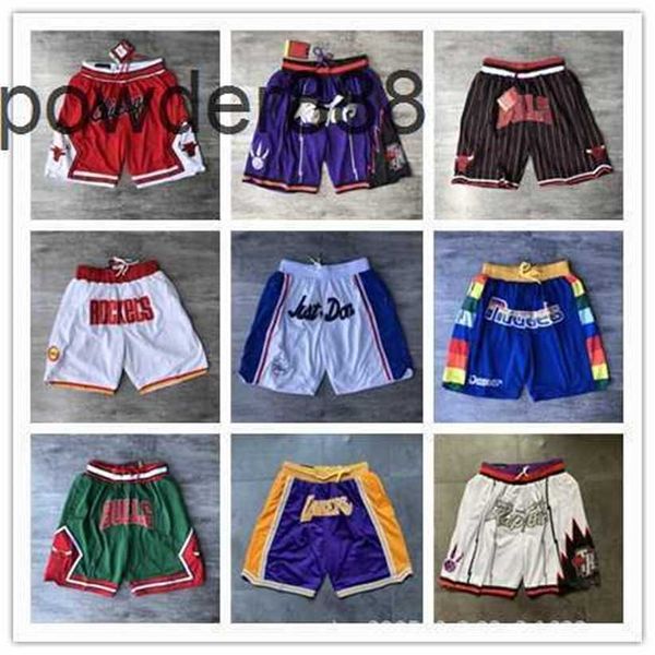 Pantalones casuales para hombres Nuevo Águila bordada Hip Hop Estudiante Niños Jersey Shorts Lakers Raptors Grizzlies Versión prensada en caliente Bolsillo grande DUO4