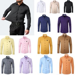 Casual polo ralphs voor heren met lange mouwen voorjaar en herfstbedrijf katoen oxford non iron slanke paul formele shirt hoge kwaliteit