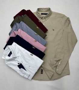 Casual polo's voor heren S Lange Mouw Spring en Autumn Business Cotton Oxford Non Iron Slim Paul Formele shirt Hoge kwaliteit 8842ess