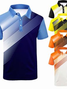 Camisa de polo casual para hombres Camisa de golf Impresión gráfica Geometría Turndown Deporte al aire libre Manga corta Impresión a tope Ropa Ropa h2k0 #