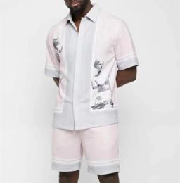 Heren Casual Shirt Luxe Mode Heren Overhemden Goud Bloemenprint Heren Katoen Zijde Slim Fit Shirt met lange mouwen Kledingmaat M-2XL
