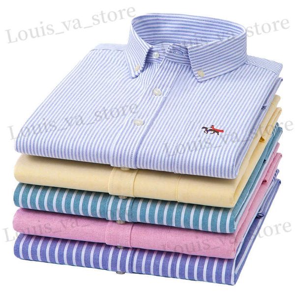Chemises décontractées pour hommes 100% coton S ~ 6xl Oxford Mens Shirts Longslve Plaid Business Casual Soft Social Dress Shirts Fit Hit Male Shirt Blouse T240419