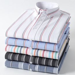 Men s casual shirts 100 katoen gestreepte Oxford Oxford lange mouw kleurrijke mannen mode slank fit merkjurk 221128