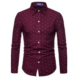 Casual shirts voor heren 2021 herfst mannen lange mouw plus size shirt boot boot anker print blouses voor jurk camisas hombre328r