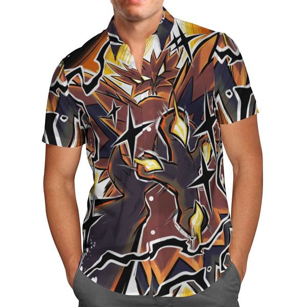 Chemises décontractées pour hommes 2021 nouvelle impression 3D jeu chaud Hawaii Anime chemise hommes été à manches courtes chemise de plage hommes chemises surdimensionnées Camisa Masculina 5XL-2 W0328