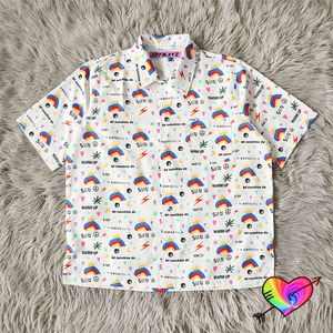 Chemises décontractées pour hommes 2022 CPFM.XYZ Sun Shirt Hommes Femmes Full Rainbow Graphic 1 1 Tops CPFM Chemise Lâche À Manches Courtes Cactus Plant Flea Market Blouse T230302