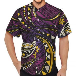 Chemises décontractées pour hommes 2022 Mode Baseball Jersey pour hommes Polynésien Tribal Tattoo Print Party Loose Soft T Camisa Sport Shirt