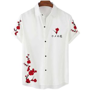 Casual shirts voor heren 2022 Bloemshirt Hawaiiaans shirt Men Kleding los ademende heren shirts zomer mannelijke shirt straat casual korte mouw tops 5xl z0224