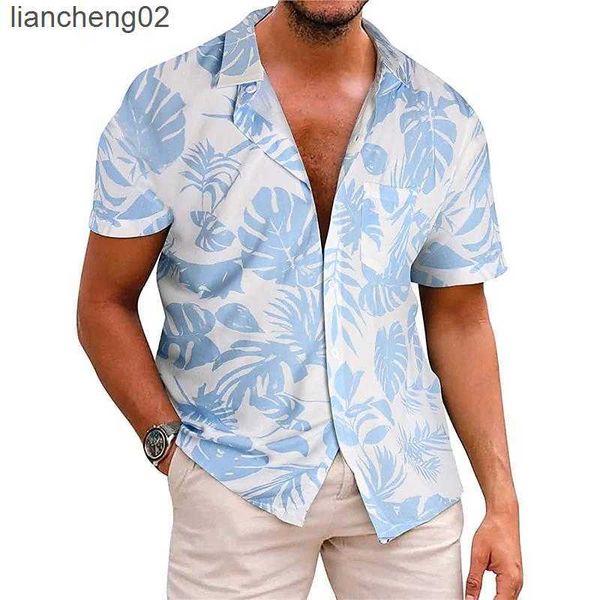 Chemises décontractées pour hommes 2022 T-shirt d'été à manches courtes style décontracté polyester col rond vêtements impression 3D facile à laver motif mode vêtements pour hommes nouveau W0328