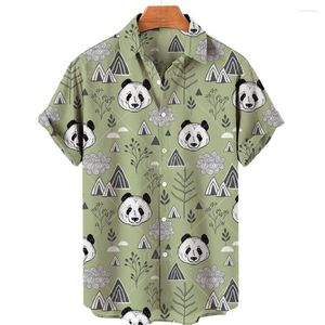 Chemises décontractées masculines 2023 Camisas de Hombre mignon panda créatif Hawaiian chemise 3d Tendan de plage imprimée numérique Top à manches courtes