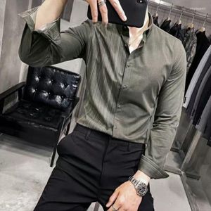 Chemises décontractées pour hommes 2023 vêtements capables homme col rabattu bouton asymétrique lâche affaires mode formel printemps été