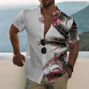 Casual shirts voor heren 2023 Kokosboom voor heren 3D Gedrukte heren Hawaiiaans shirt Strand 5xl Korte mouw Fashion Tops T -shirt blouse