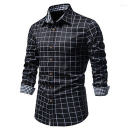 Chemises décontractées pour hommes 2023 coton Aramy réservé Camisas hommes chemise à carreaux à manches longues coupe régulière robe de qualité supérieure