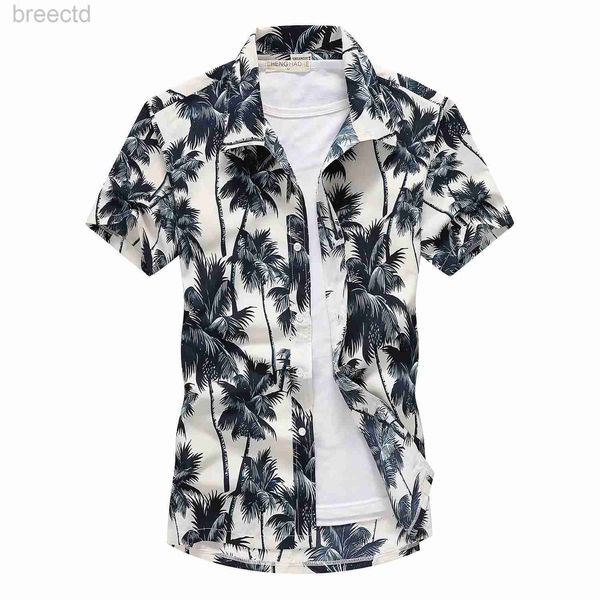 Chemises décontractées masculines 2023 Fashion Mens Mans à manches courtes Hawaiian Séchage rapide plus taille asiatique taille M-5xl Summer Summer Floral Beach Shirts For Men 240409