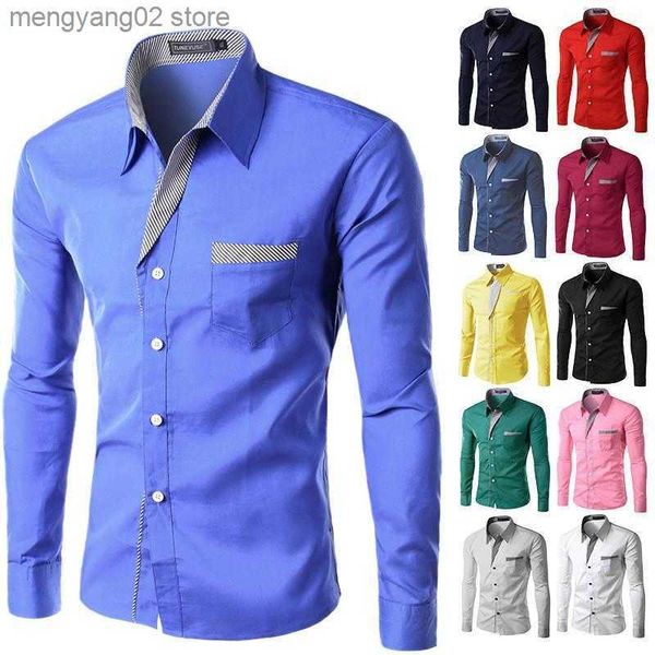 Chemises décontractées pour hommes 2023 Vente chaude Nouvelle Mode Camisa Masculina Chemise À Manches Longues Hommes Slim fit Conception Formelle Casual Marque Robe Masculine Chemise Taille M-4XL T230714