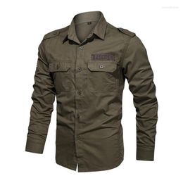 Casual shirts voor heren 2023 mannen Militair tactisch shirt Herfst Outdoor Mountaineer Hiking Plus Size Long Sleeve Army Special Force Combat