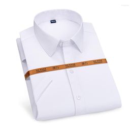 Hommes chemises décontractées 2023 hommes chemise à manches courtes été affaires tissu solide sans fer coupe régulière doux col rabattu DA482