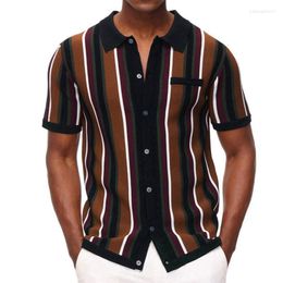 Chemises décontractées pour hommes 2023 Party Luxury pour hommes Social Summer Short Slim Tops Revers Button Tee 5XL Fashion Blouse Male Designer Clothing
