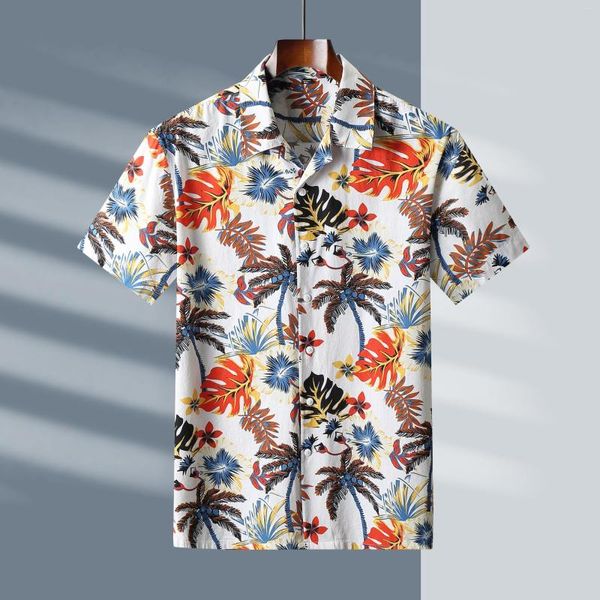 Hommes chemises décontractées 2023 produits hommes été à manches courtes chemise florale mode mince coton hawaïen XL 6XL 7XL 8XL