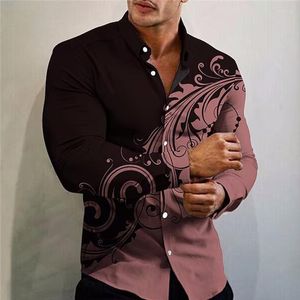 Casual shirts voor heren 2023 Spring mode Men Oversized volwassen shirt Hoogwaardige bedrukte lange mouwtops Herenkleding dagelijks herenkleding Cardigan