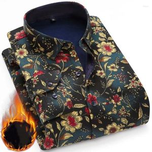 Mannen Casual Shirts 2023 Lente Bloem Ontwerp Hoge Kwaliteit Dikker Heren Shirt Herfst Slimme Mannen Maat M-5XL KCY019