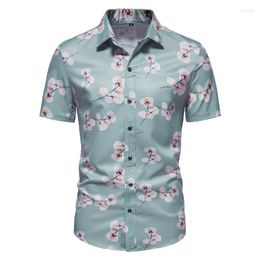 Chemises décontractées masculines 2023 Impression élégante Shirt Hawaiian Aloha Men Men Summer Soueve Beach Mens Holiday Party Vacation Clothing S-3XL