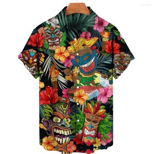 Casual shirts voor heren 2023 Zomerkleding Heren Maya Graphics Korte mouw Tops Hawaiian Hip Hop Streetwear 5xl T -shirt