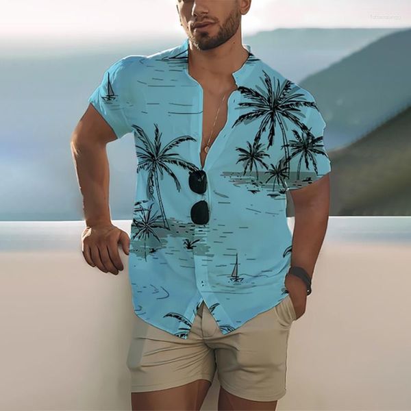 Chemises décontractées pour hommes 2023 été hommes vêtements à manches courtes Hawaii plage chemise grande taille 3D impression numérique hauts.