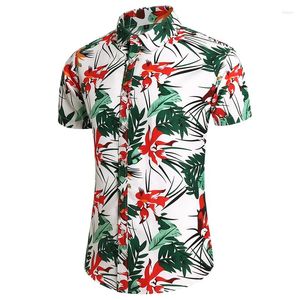 Heren Casual Shirts 2023 Zomer Verfrissend En Natuurlijke Bloemenprint Vest Korte Mouw Hawaiian Beach Bloem Shirt Mannen