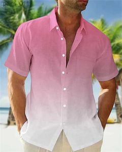 Chemises décontractées masculines 2023 chemise d'été Mens Hawaiian Mens Short à manches à manches à manches en deux couleurs pour hommes