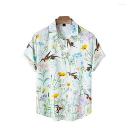 Chemises décontractées pour hommes 2023 été jeunesse haut à la mode plage Tropical Hawaii respirant coton Polo à manches courtes chemise