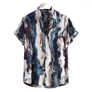 Chemises décontractées pour hommes 2023 été jeunesse haut à la mode plage Tropical Hawaii respirant léger coton col polo à manches courtes chemise