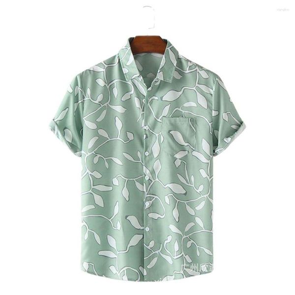 Chemises décontractées pour hommes 2023 été jeunesse haut à la mode plage tropicale hawaïenne rue à la mode respirant coton Polo