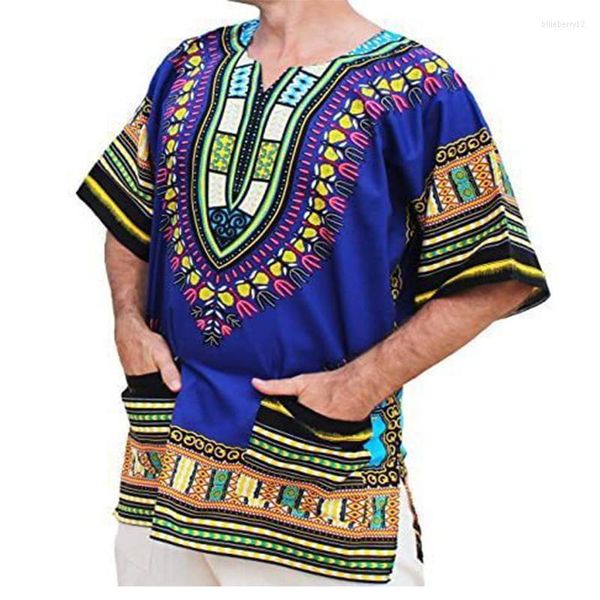 Chemises décontractées pour hommes 2023 chemise unisexe T-shirt hommes et femmes africain lumineux grand Hiji multicolore loisirs marche