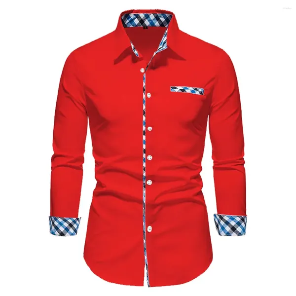 Chemises décontractées pour hommes 2024 Business Color Couleur épissée Polo à manches longues PLAY OUTDOOR PLAY Fabric doux confortable Top S-6XL