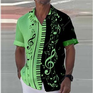 Chemises décontractées masculines 2024 Musique créative mode luxe High-definition Graphique repeup