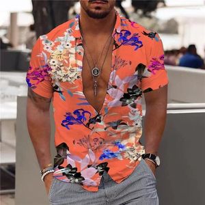 Chemises décontractées masculines 2024 Shirts à manches courtes imprimées numériques imprimées numériques Loose Street Fashion Retro Beach Daily Home