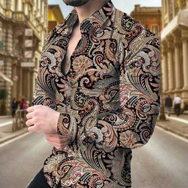 Chemises décontractées pour hommes 2024 Fashion Mens Tops Button Shirt Long Slve Designer Design Birthday Shirt Outdoor Spring Summer Luxury Mens Comforts Tops Y240506