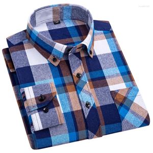 Camisas casuales para hombres 2024 Camisa a cuadros de alta calidad Tela de franela de negocios Algodón suave y cómodo Talla grande 6XL 7XL 8XL Otoño