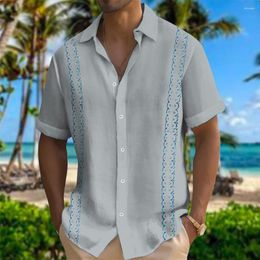 Chemises décontractées pour hommes 2024 Chemise pour hommes 3D Imprimer Hawaiian Vêtements surdimensionnés Mode à manches courtes Homme simple