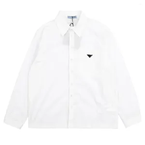 Chemises décontractées pour hommes 2024 printemps/été col polo chemise à manches longues pour la mode ample et polyvalent respirant de haute qualité