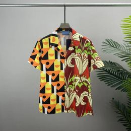 Chemises décontractées masculines 2024 Campcolaire d'été à manches courtes à manches courtes à manches rétro motif d'impression hawaïen de plage de la plage