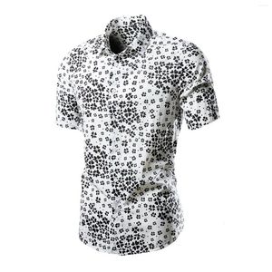 Chemises décontractées pour hommes 2024 Summer Multi Color Jacquard Chemise à manches courtes Floral Homme Body Adulte Ajusté T Unisexe