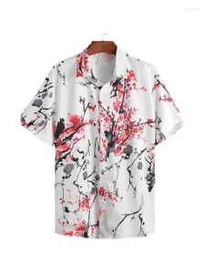 Camisas casuales para hombres 2024 Impresión tradicional para hombres Camisa hawaiana impresa en 3D Playa 5XL Manga corta Tops de moda Tee