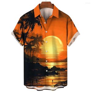Chemises décontractées pour hommes 2024 Tropical cocotier imprimé quotidien sortant sweat-shirt Harajuku vêtements été pour hommes haut