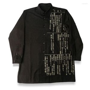 Camisas casuales para hombres 20AW Dark Dictionary Character Printing Chaqueta cortavientos larga para hombres y mujeres